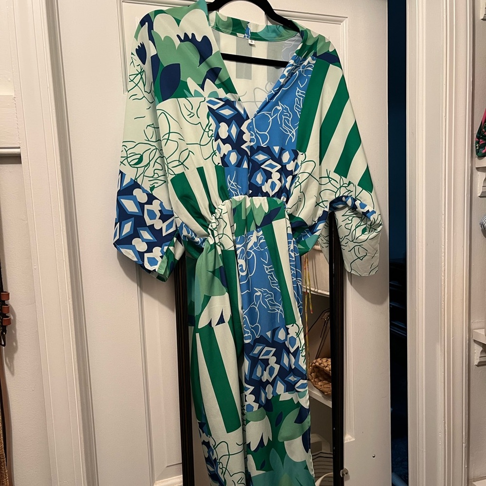 Colorful midi resort dress